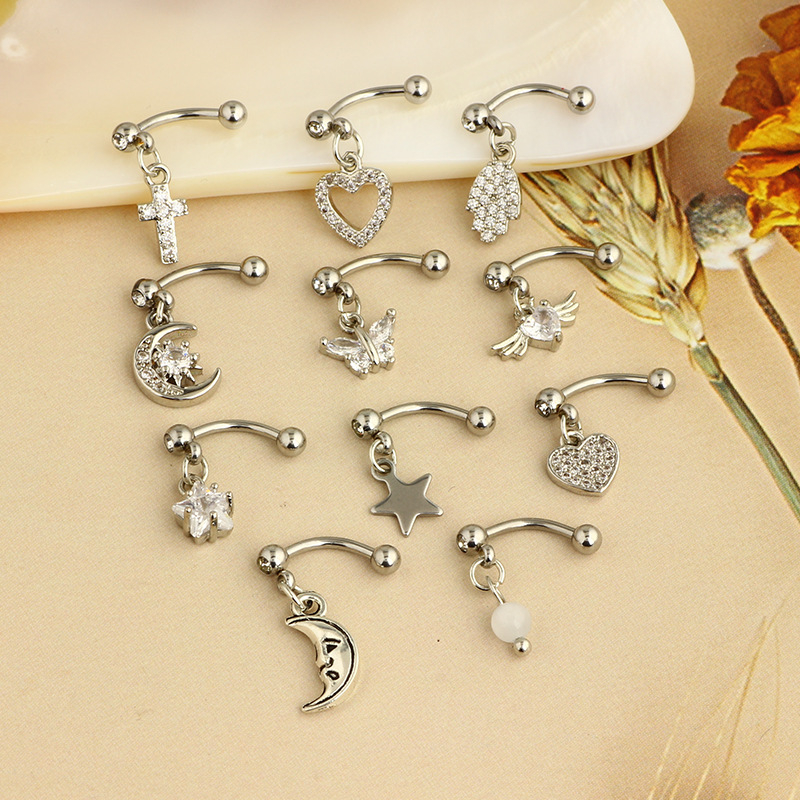 1PCS Butterfly Dangle Eyebrow  - огляд і ціна Rook Curved Barbell