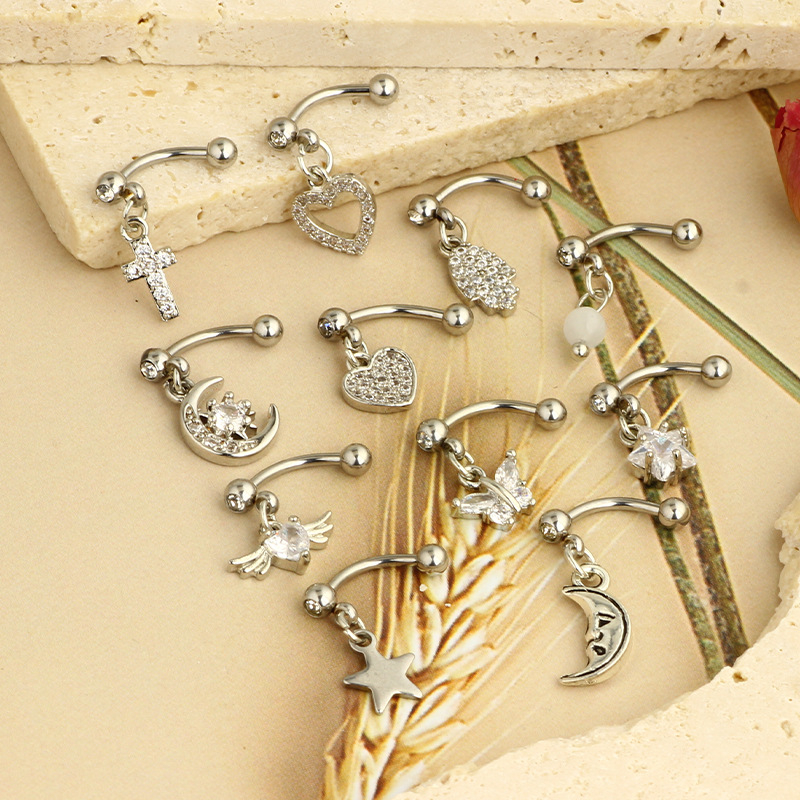 1PCS Butterfly Dangle Eyebrow  - огляд і ціна Rook Curved Barbell