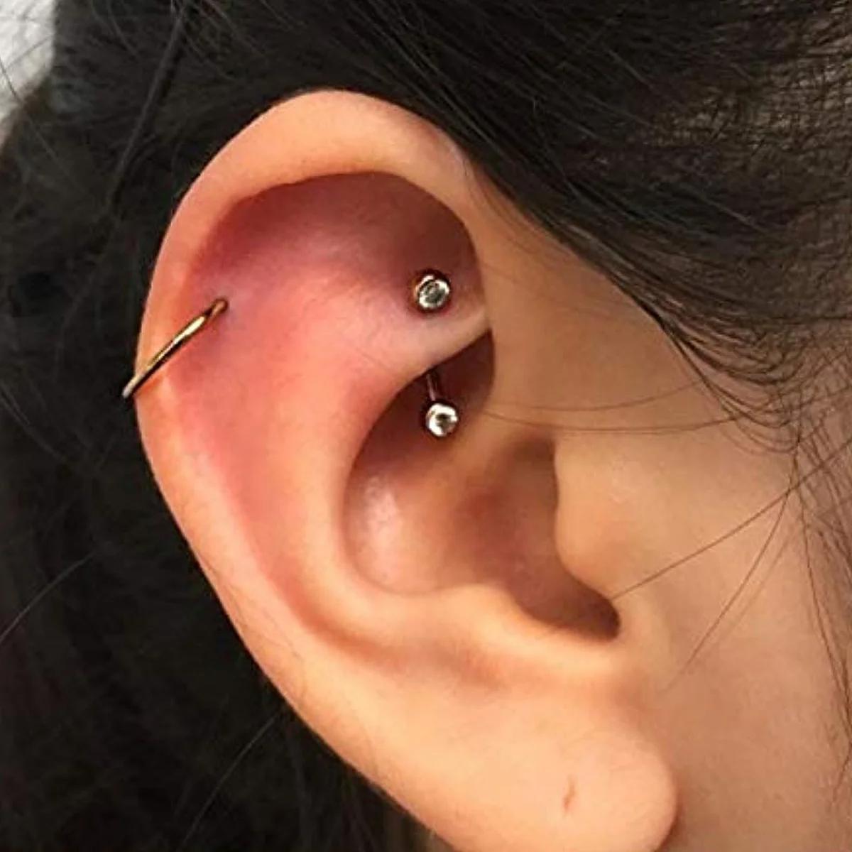 6pcs/Set Elegant Cute 16G Curv - огляд і ціна Rook Curved Barbell