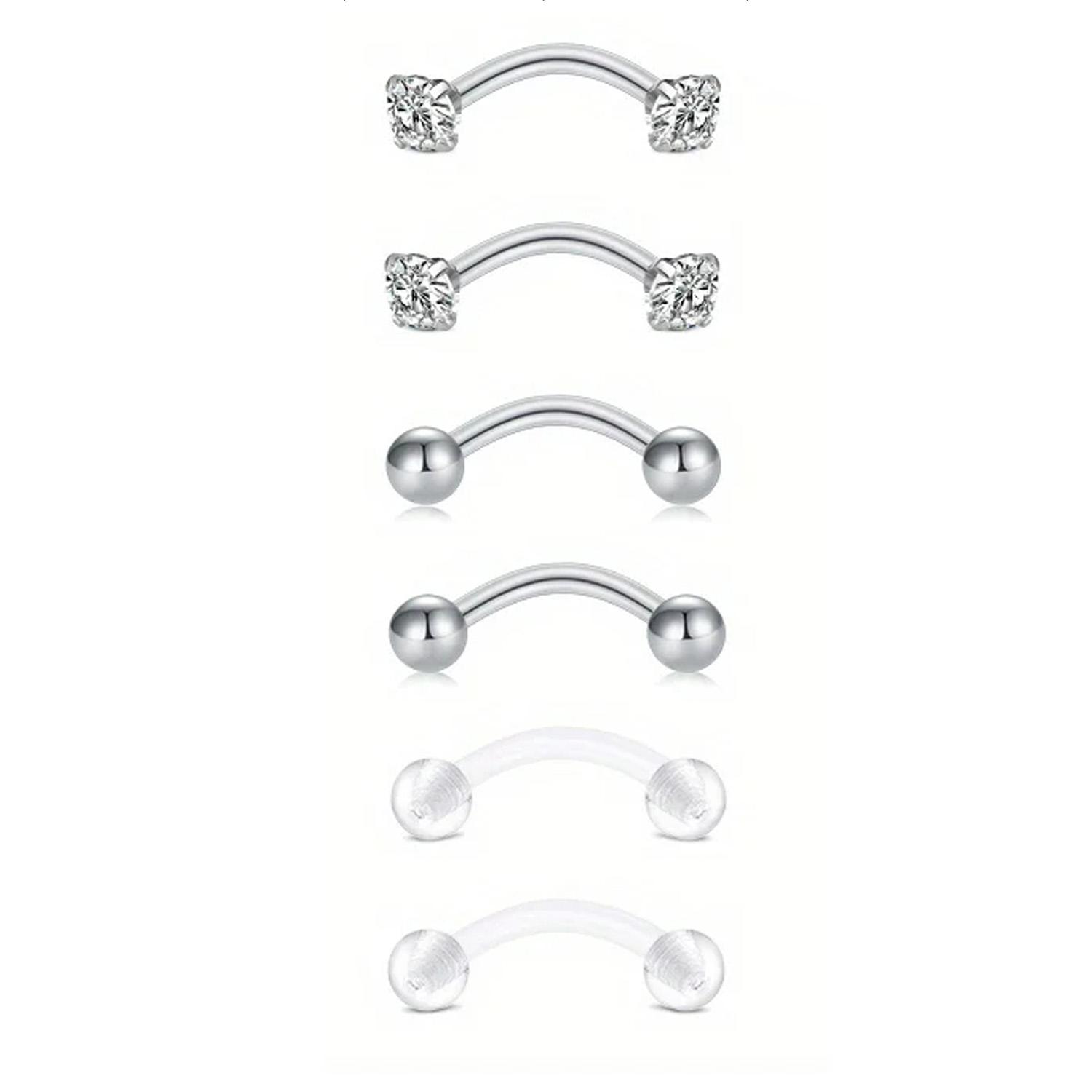 6pcs/Set Elegant Cute 16G Curv - огляд і ціна Rook Curved Barbell