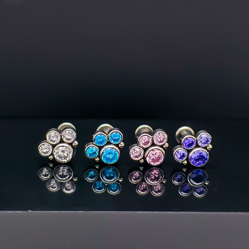 G23 Titanium CZ Zircon Cluster - огляд і ціна Cluster Stud Ear