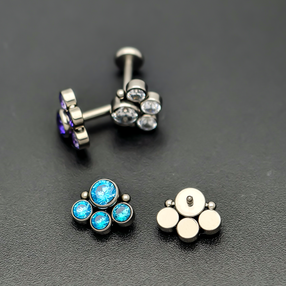 G23 Titanium CZ Zircon Cluster - огляд і ціна Cluster Stud Ear