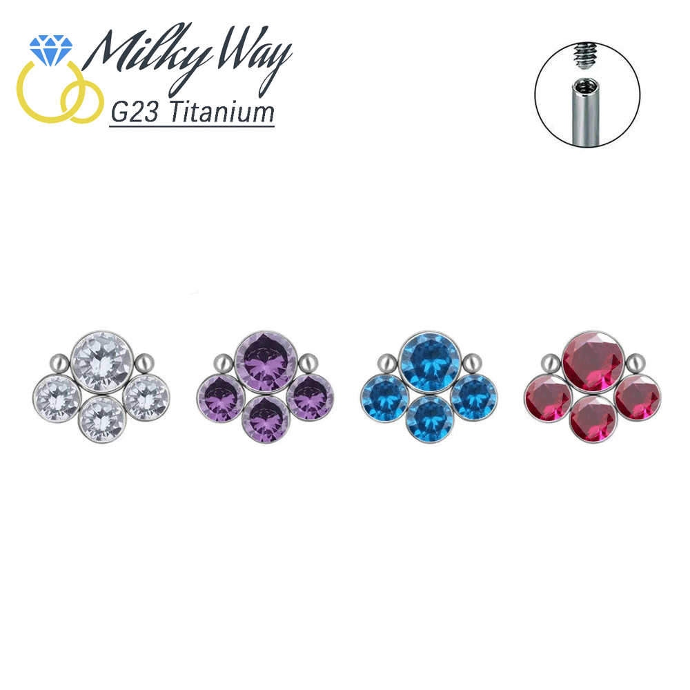 G23 Titanium CZ Zircon Cluster - огляд і ціна Cluster Stud Ear