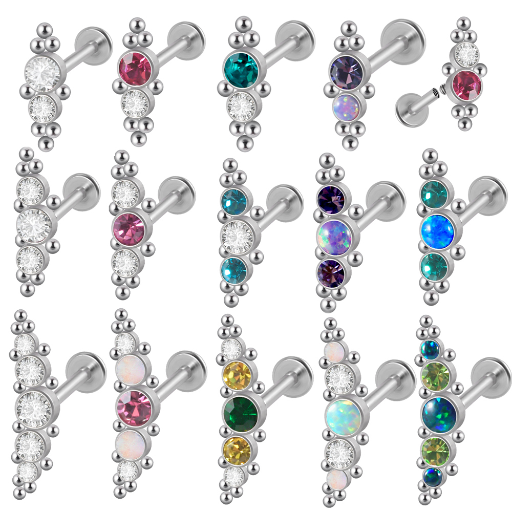 1PC 316L Surgical Steel 16G  C - огляд і ціна Cluster Stud Ear