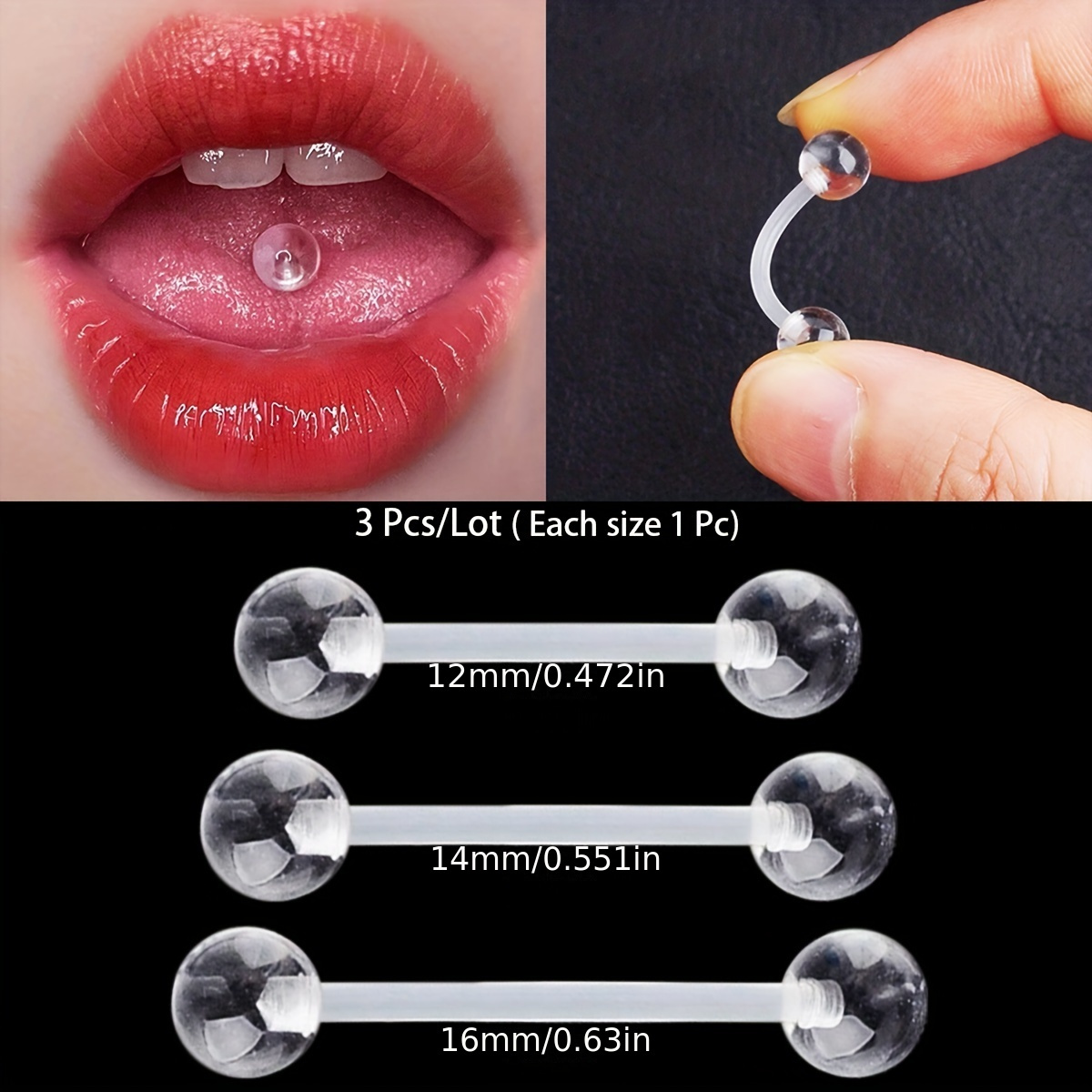 3pcs/Set (Each Size 1pc) Soft  - огляд і ціна Body Jewelry Stores