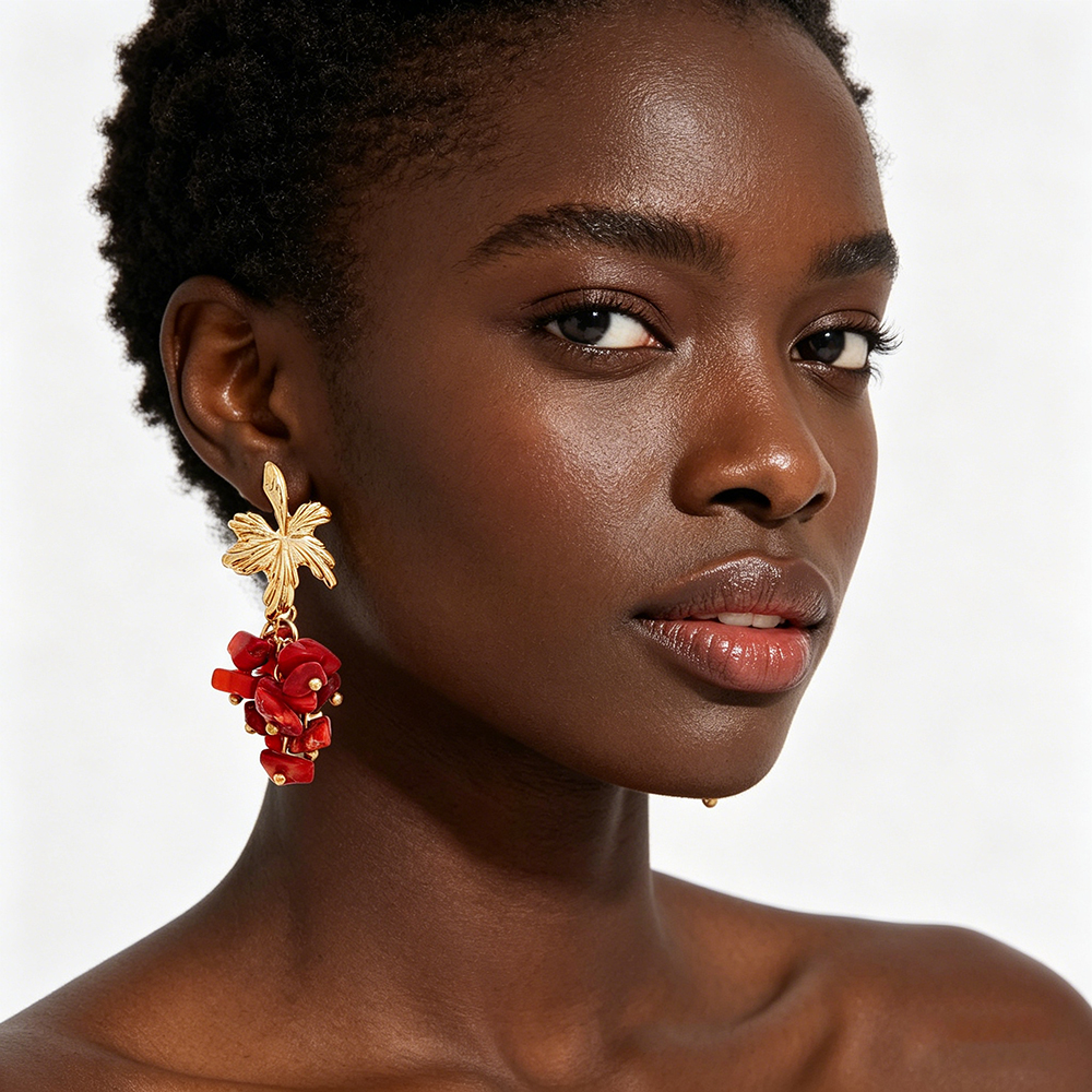 Vintage Gold Plated Leaf Dangl - огляд і ціна Cluster Stud Ear