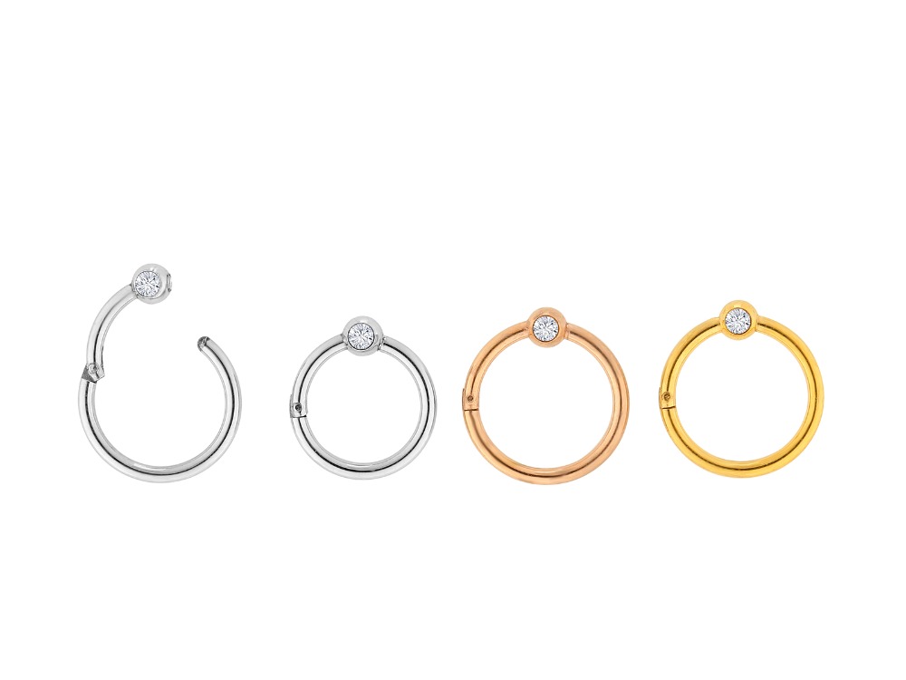 10pcs/lot Surgical Steel Gems  - огляд і ціна Clicker Ring Seamless