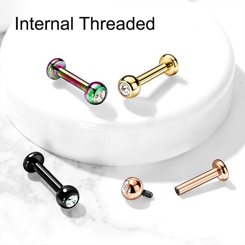 16G Surgical Steel Ball Top CZ - огляд і ціна Body Jewelry Earrings