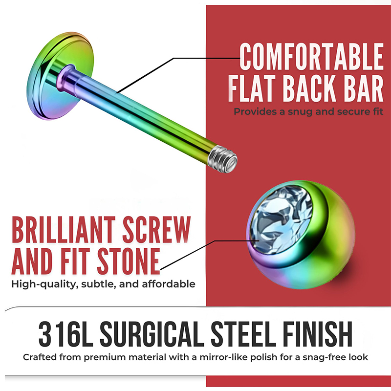 16G Surgical Steel Ball Top CZ - огляд і ціна Body Jewelry Earrings
