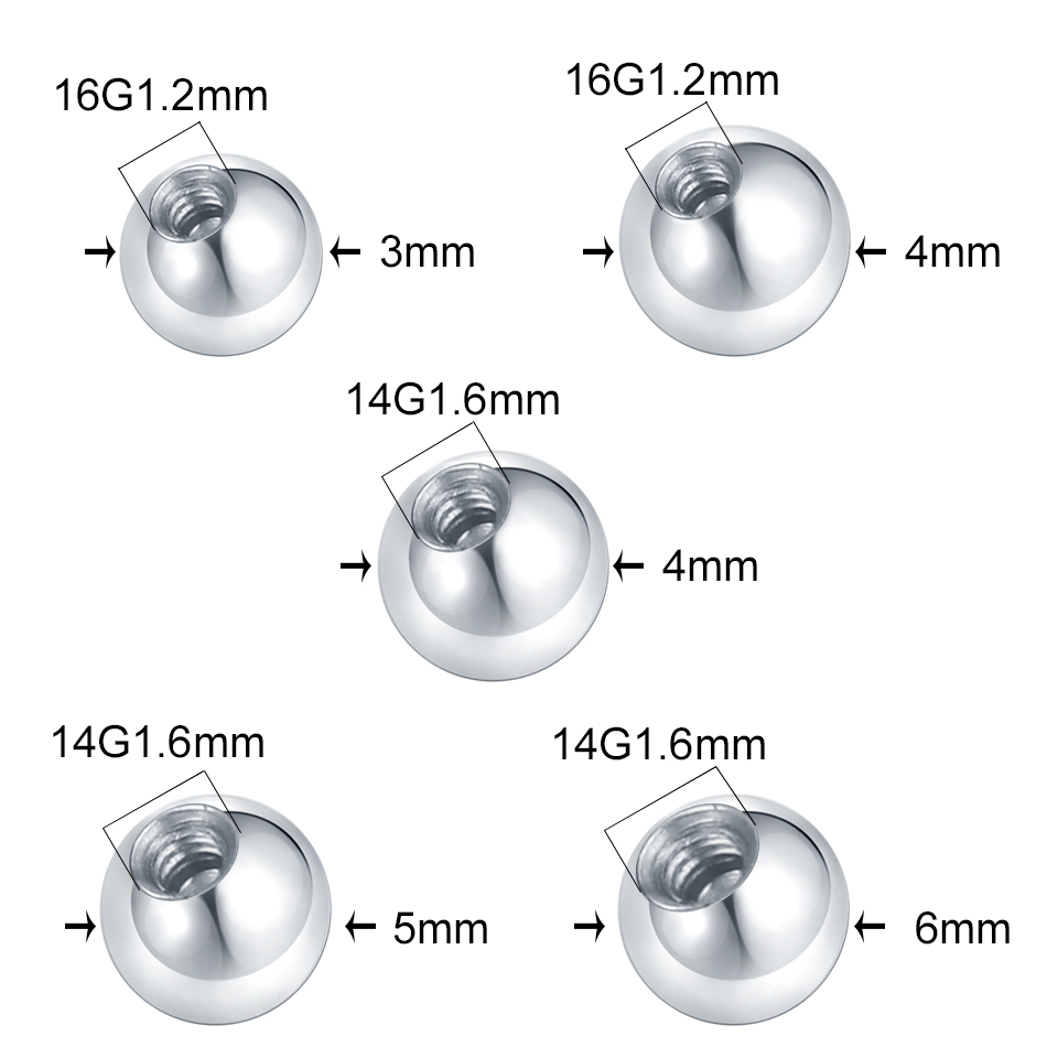 10Pcs Steel Piercing Balls CZ  - огляд і ціна Body Jewelry Replacement Ball