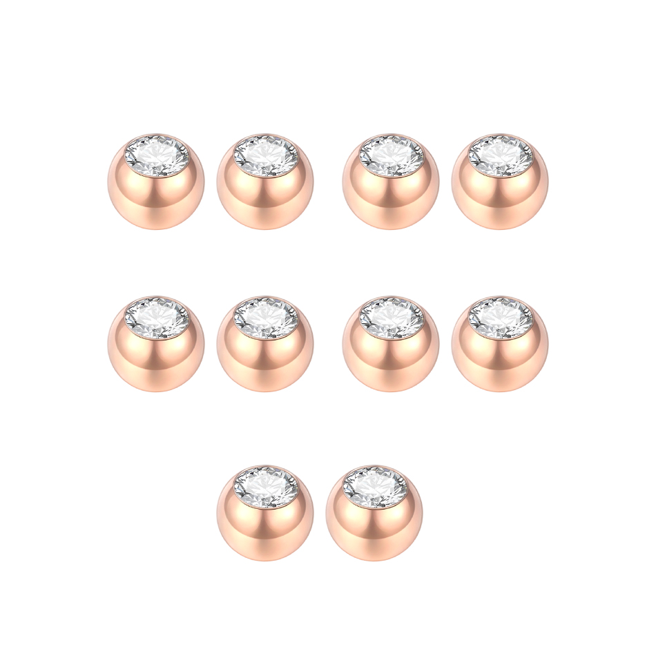 10Pcs Steel Piercing Balls CZ  - огляд і ціна Body Jewelry Replacement Ball