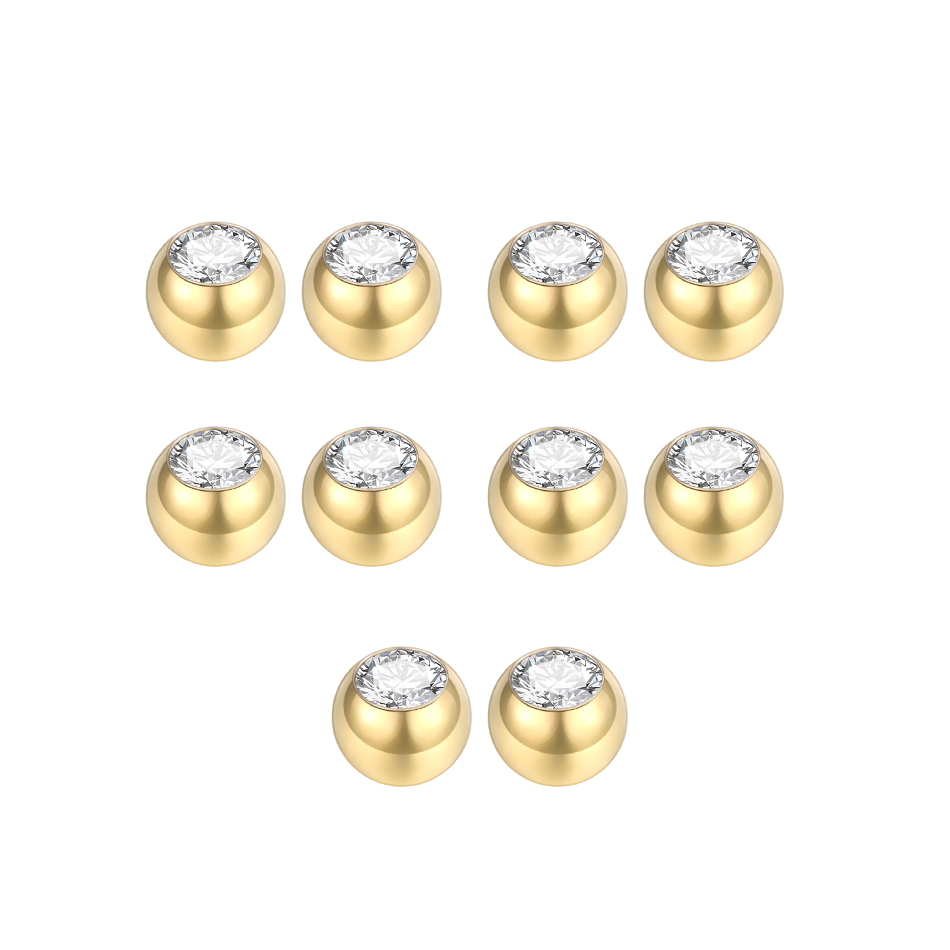 10Pcs Steel Piercing Balls CZ  - огляд і ціна Body Jewelry Replacement Ball
