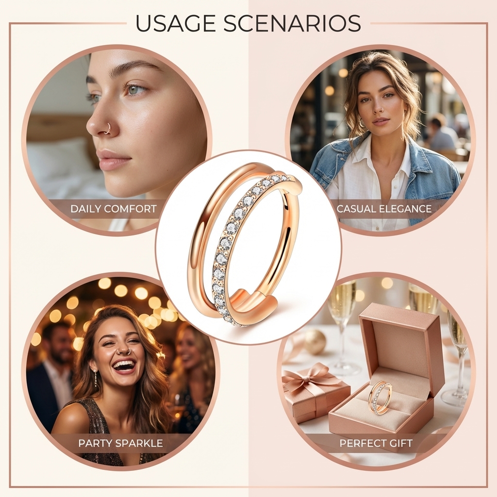 G23 Titanium Nose Ring With Zi - огляд і ціна Body Jewelry For Sensitive Skin