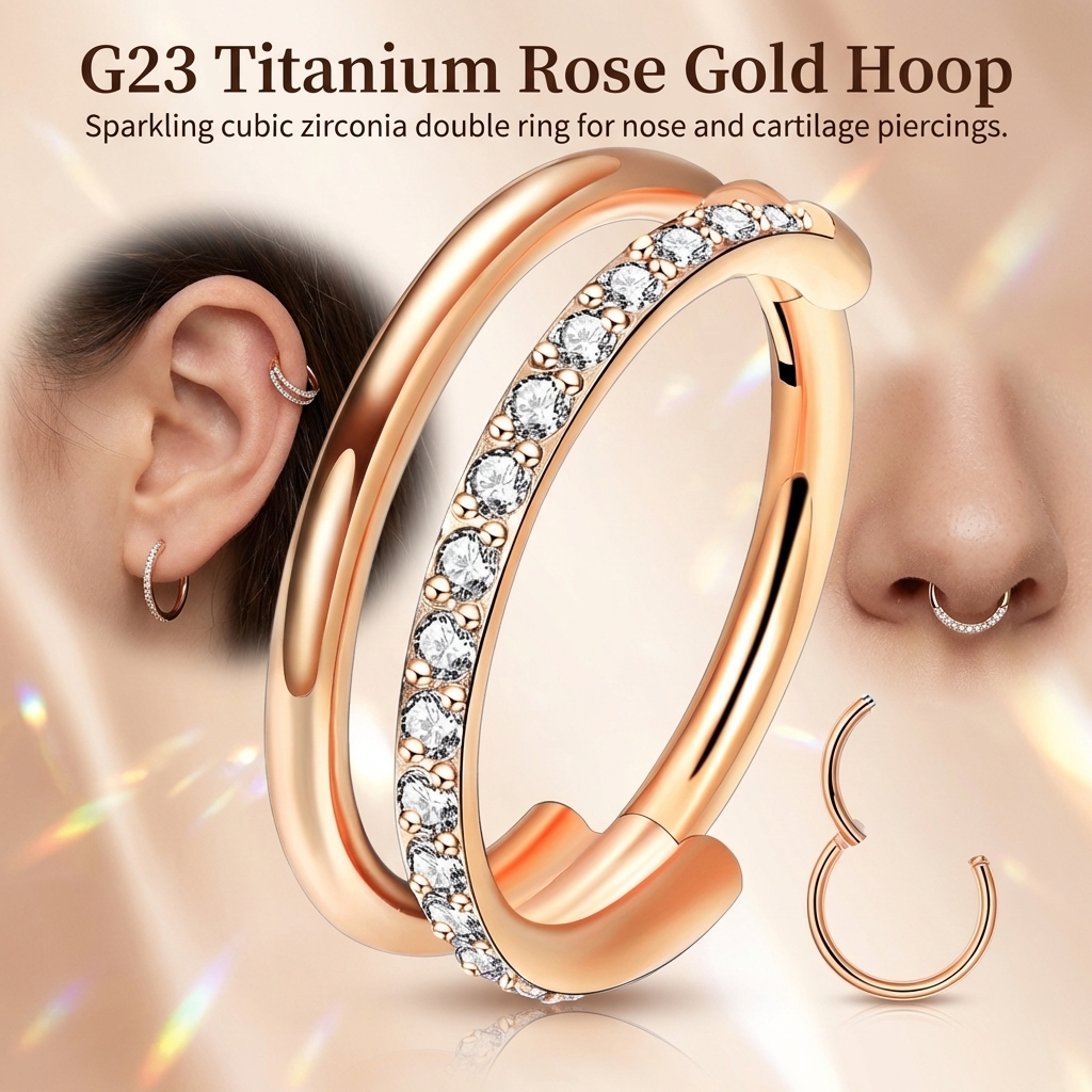 G23 Titanium Nose Ring With Zi - огляд і ціна Body Jewelry For Sensitive Skin