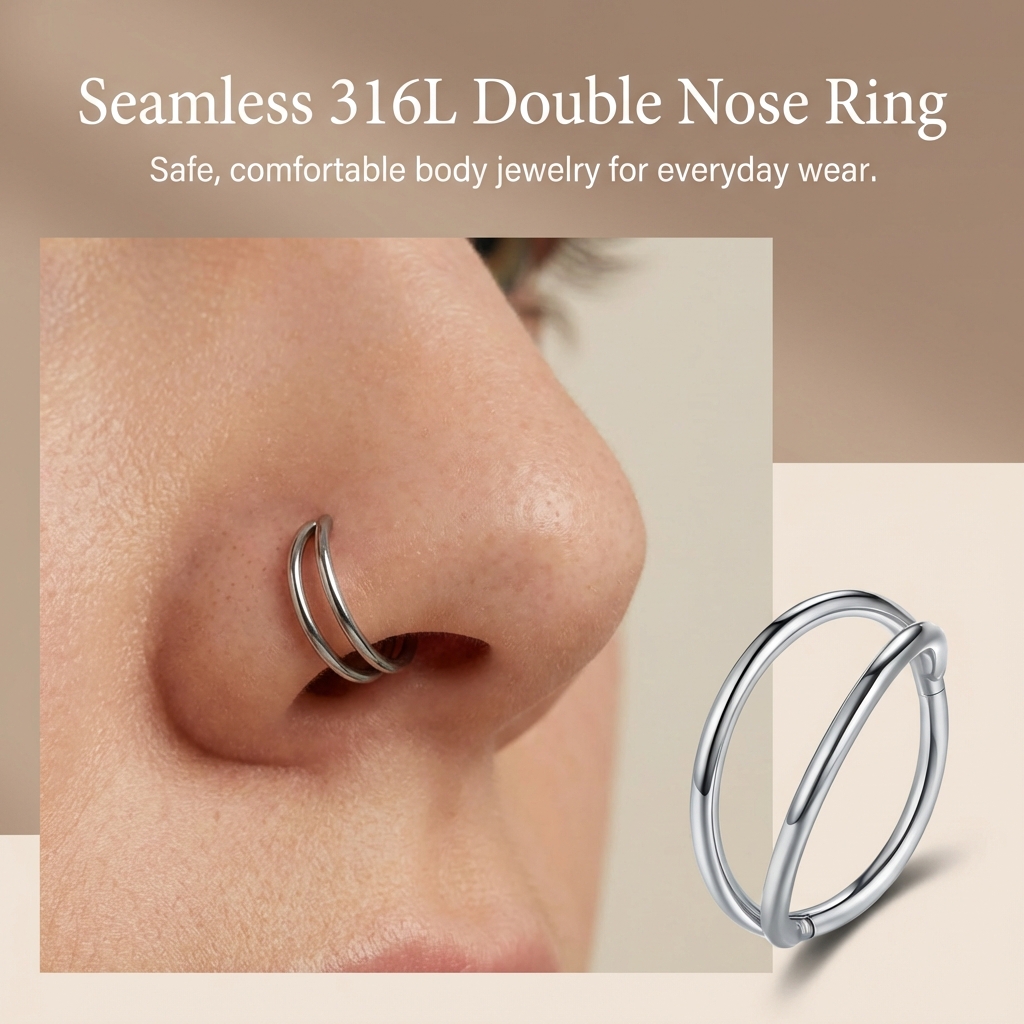 316L Stainless Steel Double La - огляд і ціна Body Jewelry For Sensitive Skin