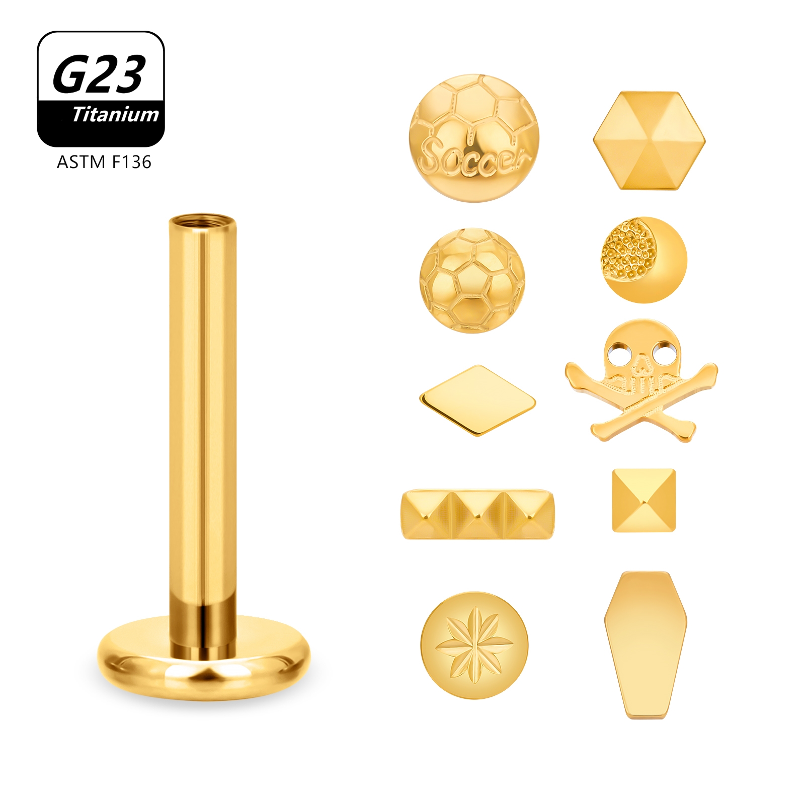 10PCS 16G G23 Titanium Stud Sk - огляд і ціна Rook Curved Barbell