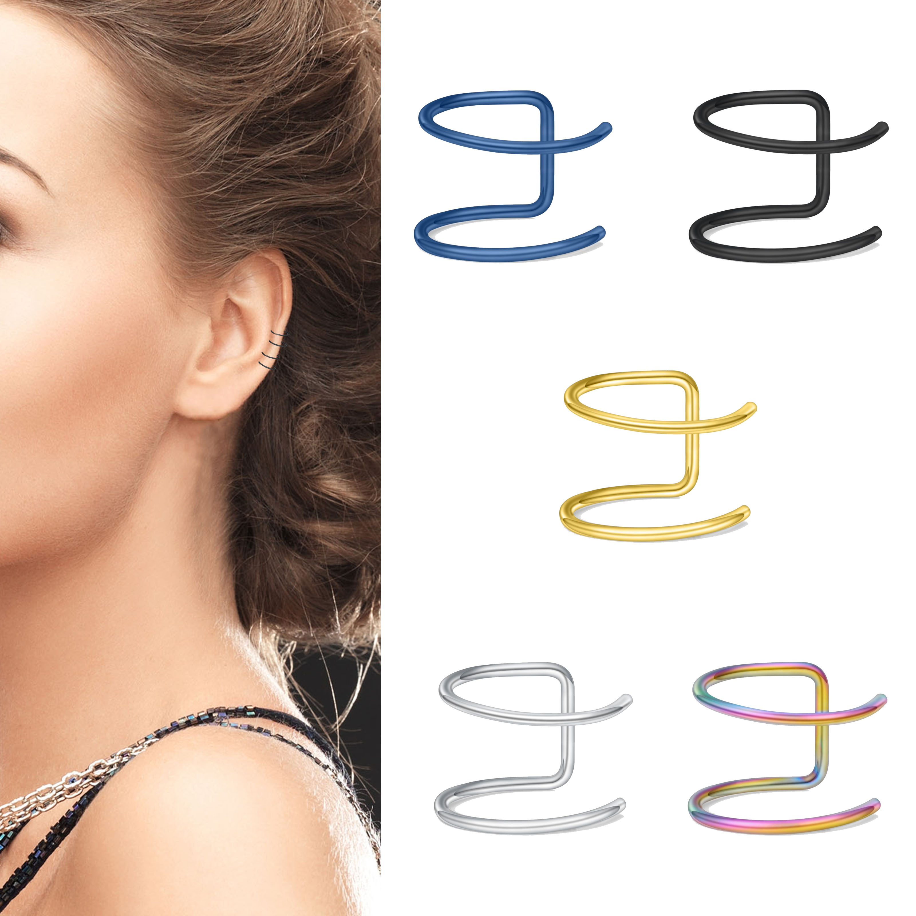 2pcs New No-Piercing Ear Cuffs - огляд і ціна Body Jewelry Cartilage Earrings