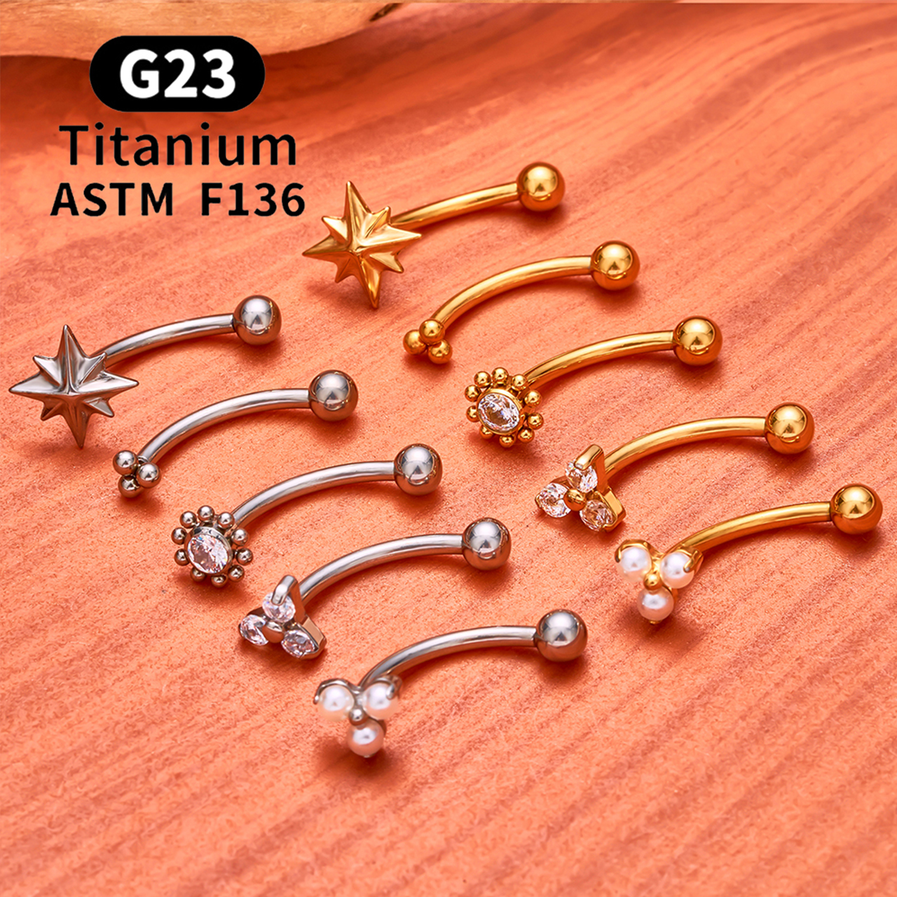 ASTM F136 Titanium Hexagram Ro - огляд і ціна Rook Curved Barbell