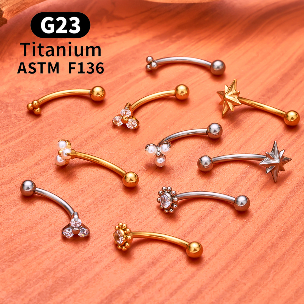 ASTM F136 Titanium Hexagram Ro - огляд і ціна Rook Curved Barbell