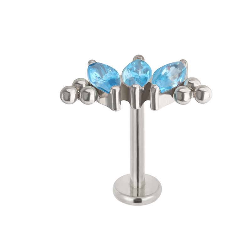 ASTM F136 Titanium PIERC 3 CZ  - огляд і ціна Cluster Stud Ear