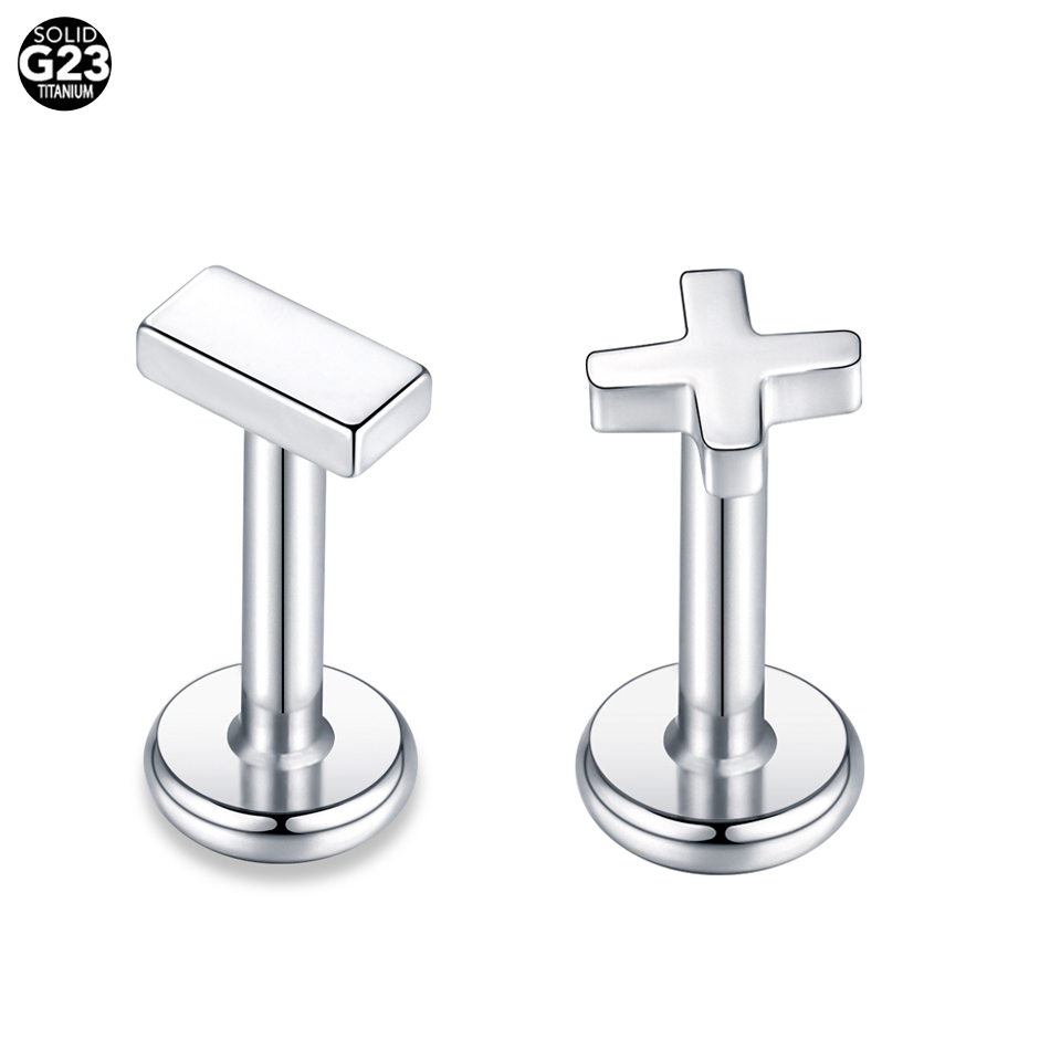 1PC Titanium 16G CZ Gem Labret - огляд і ціна Cluster Stud Ear